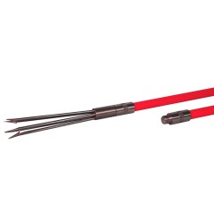 Rosso 150 cm Lancia a cinque poli a due pezzi