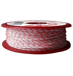 Polyester 100K blanc/rouge - 1,6mm/50m (100 DaN)