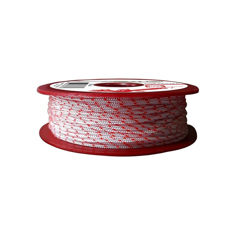 Polyester 100K blanco/rojo - 1,6mm/50m (100 DaN)