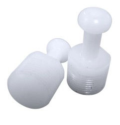 Obus vissés avec insert plastique blanc - 2pcs