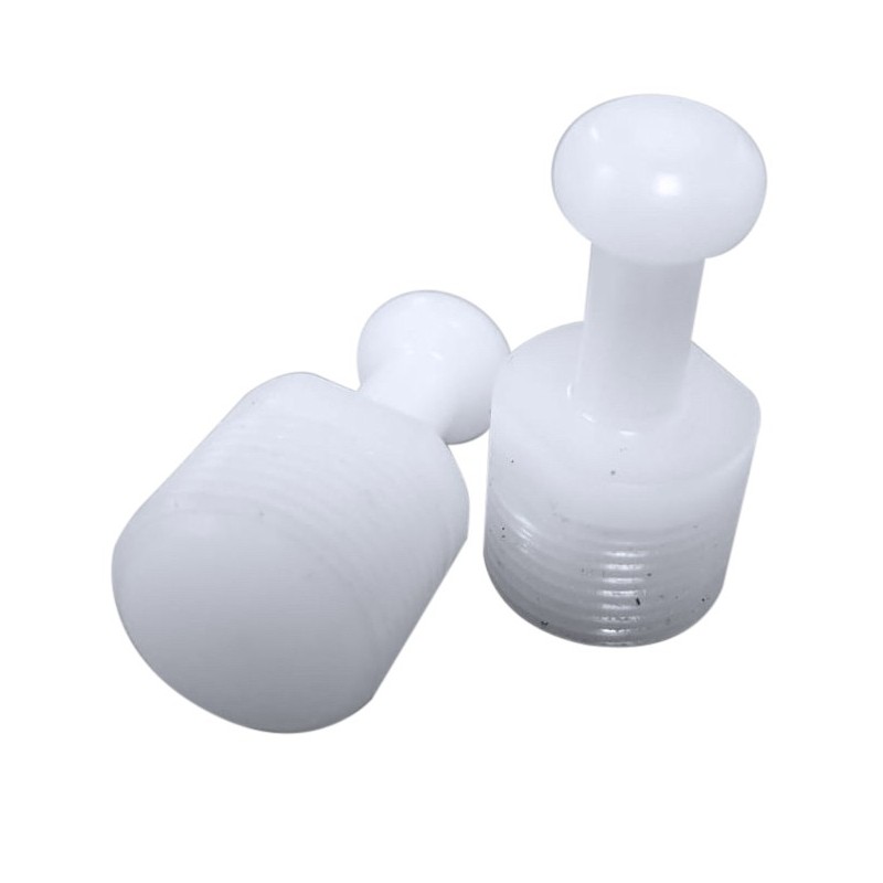 Obus vissés avec insert plastique blanc - 2pcs