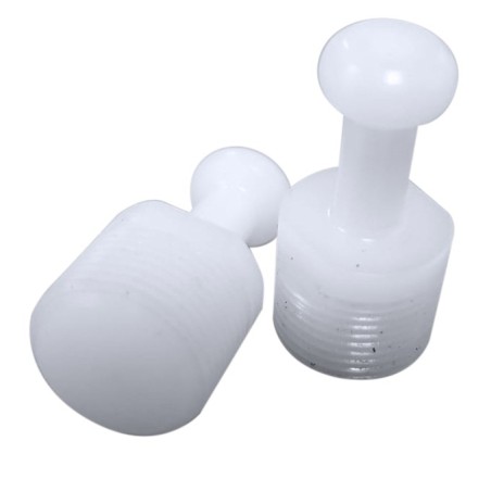 Obus vissés avec insert plastique blanc - 2pcs