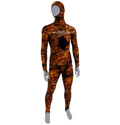 Ensemble chasse sous marine - Rash suit Brown fusion (lycra intégral)