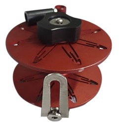 Moulinet Elysium Alu 15mt / 30mt / 50mt / 70mt - montage rapide rouge