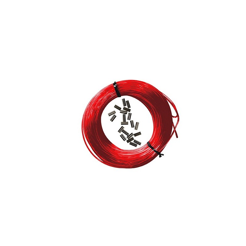 Kit 25m monofilamento nylon rojo + 10pcs Remaches negro Kit 25m monofilamento nylon rojo + 10pcs Remaches negro