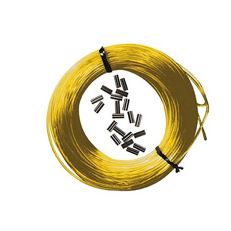 Kit 25m monofilamento nylon AMARILLO 160 + 10pcs Remaches NEGRO 165