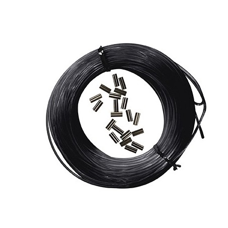 Kit 25m mono line nylon black + 10pcs sleeves black