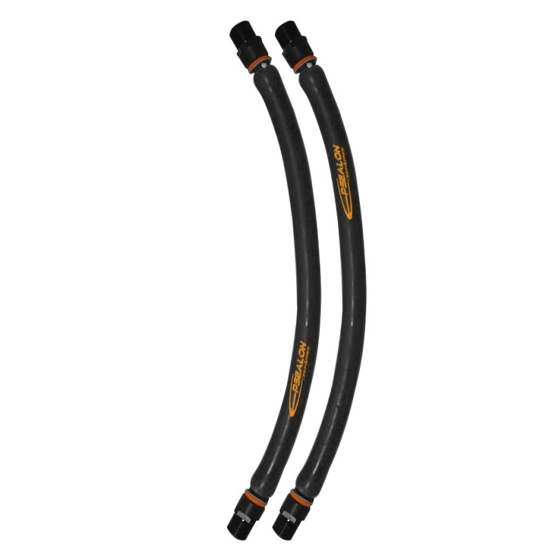 Maori - Single circular rubber band with open dyneema wishbone Black/Orange/red - 16mm dia. - 44cm