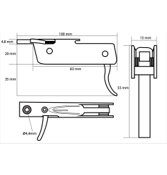 Mechanism cassette TSUNAMI full inox + screws