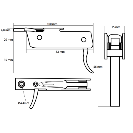 Mechanism cassette TSUNAMI full inox + screws