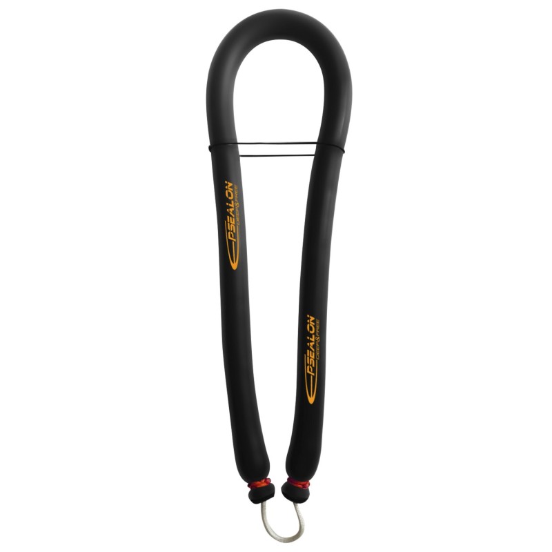 Maori - Single circular rubber band with closed dyneema wishbone Black/Orange/Red - 16mm dia. - 44cm