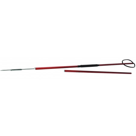 Tridente Ocean Rojo de Aluminio de 190 cm Desmontable con Punta Tahitiana