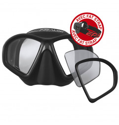 Mascara SeaQuest Diopter negro + fat strap (para lentes correctivos)