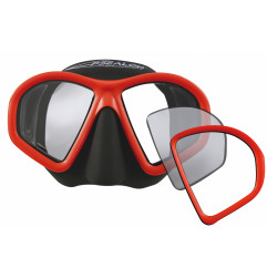 Mask Seaquest orange + fat strap (for corrective lenses)