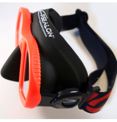 Mask Seaquest orange + fat strap (for corrective lenses)
