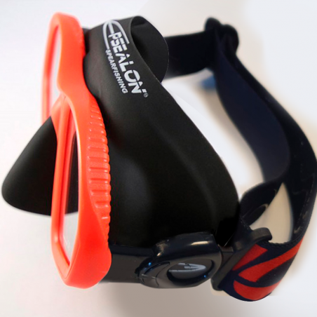 Mask Seaquest orange + fat strap (for corrective lenses)