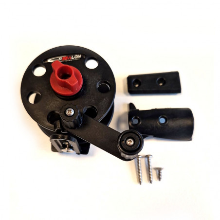 Carrete Mustang con engranajes de 30 mt - quick mount negro