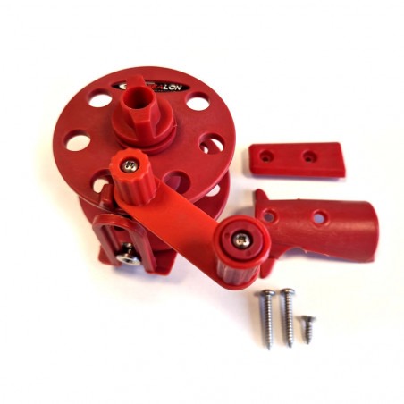 Moulinet Mustang démultiplié 30mt - montage rapide rouge