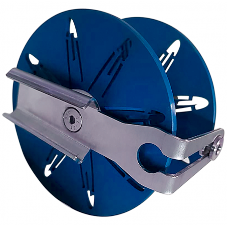 Moulinet Elysium Alu 30mt - montage rapide bleu
