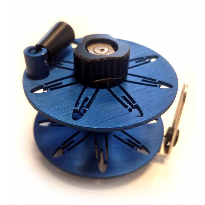 Moulinet Elysium Alu 30mt - montage rapide bleu
