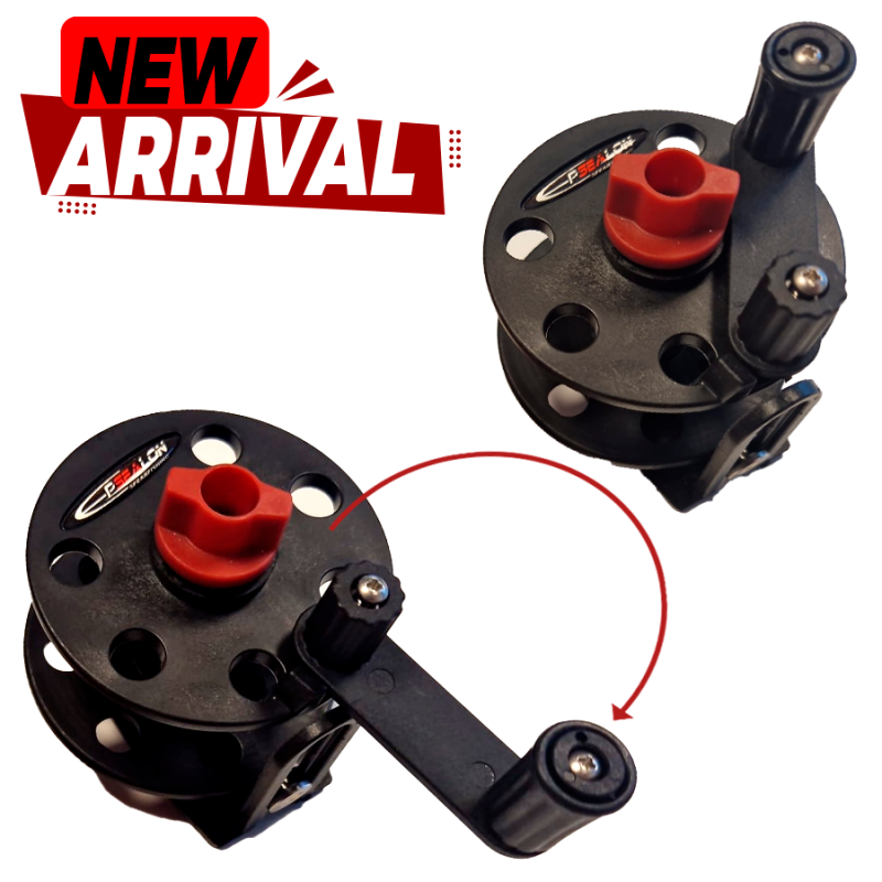 Moulinet Mustang démultiplié 30mt - montage rapide noir