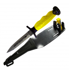 Dague SILEX jaune inox lame courte