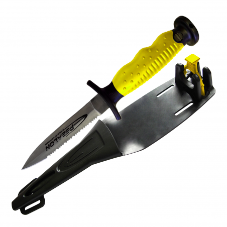 Dague SILEX jaune inox lame courte