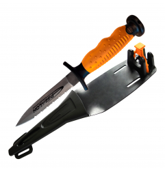 Dague SILEX orange inox lame courte