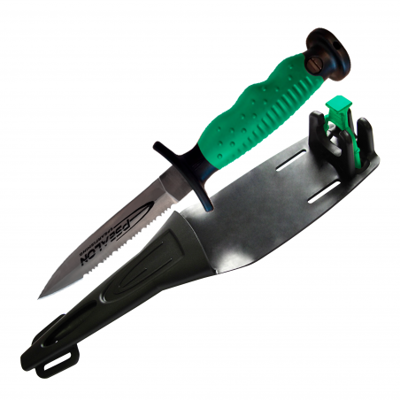 Dague SILEX verte inox lame courte
