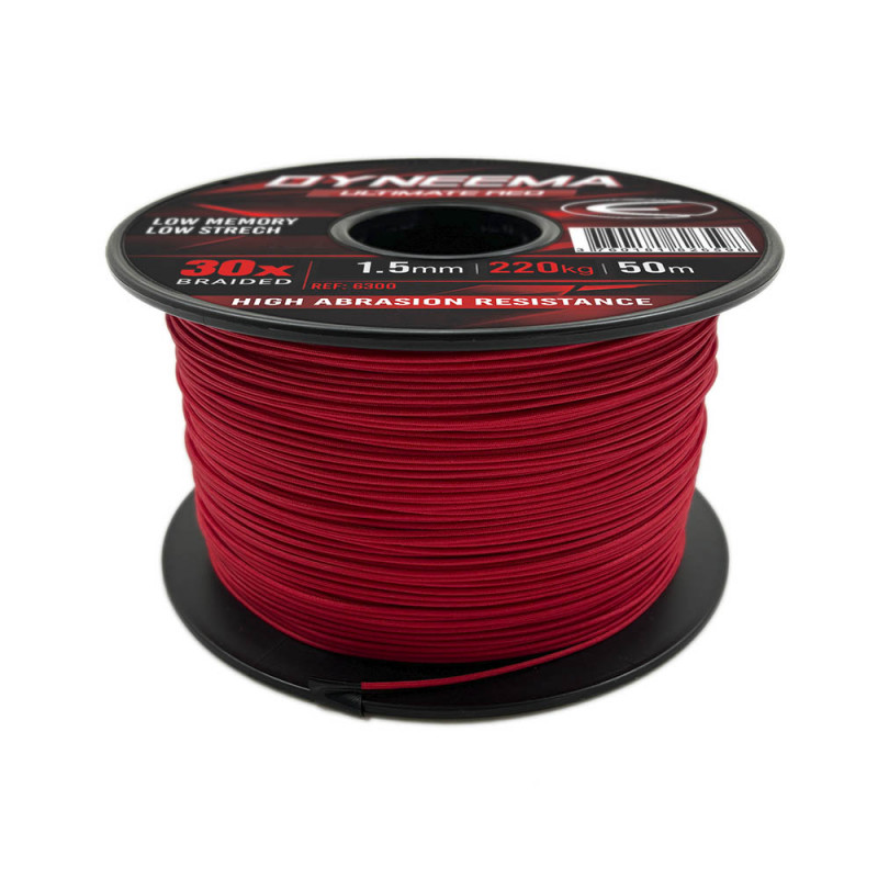 Line Dyneema ultimate - red 1,5mm - 50mt (220 DaN)