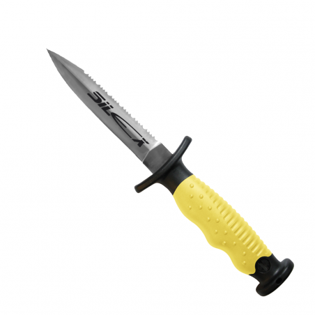 Daga SILEX de acero inoxidable de color amarillo hoja corta