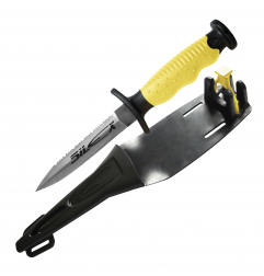 Daga SILEX de acero inoxidable de color amarillo hoja corta